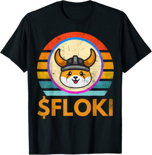 Floki T-Shirt Inu Coin Vintage Retro Crypto Currency