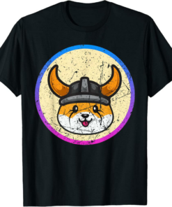Floki T-Shirt Inu Coin Vintage Retro Logo Crypto Currency