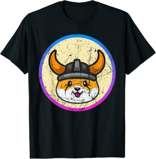 Floki T-Shirt Inu Coin Vintage Retro Logo Crypto Currency