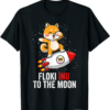Floki T-Shirt Inu To The Moon Cool Inu Coin Astronaut Hodl