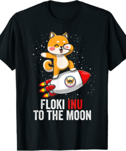 Floki T-Shirt Inu To The Moon Cool Inu Coin Astronaut Hodl