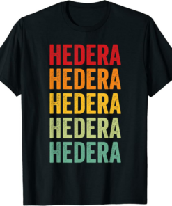 Hedera T-Shirt Crypto Rainbow Text Design