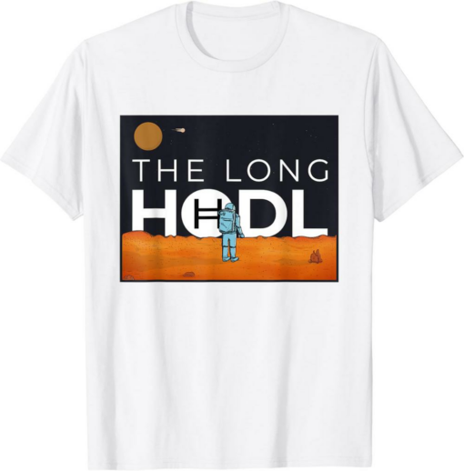 Hedera T-Shirt The Long Hodl To The Moon Crypto Gift Bear