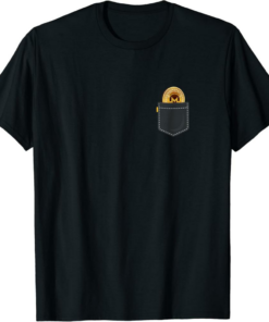 Monero T-Shirt Crypto Coin In Breast Pocket XMR Coin Logo