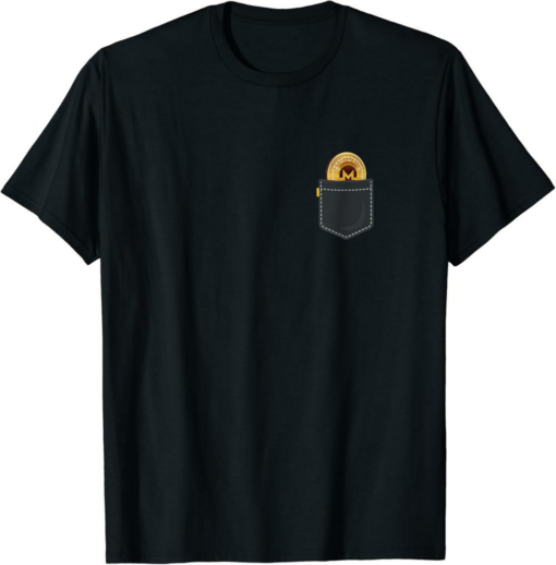 Monero T-Shirt Crypto Coin In Breast Pocket XMR Coin Logo