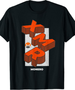 Monero T-Shirt Crypto Isometric Text XMR Cryptocurrency