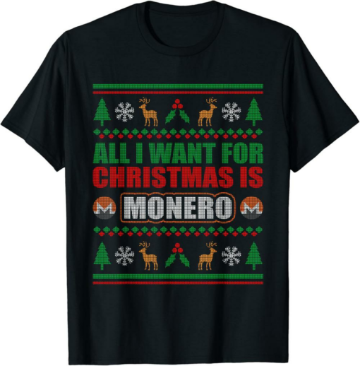 Monero T-Shirt Investor Christmas XMR