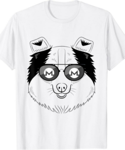 Monero T-Shirt Shetland Sheepdog Wearing Sunglasses Funny