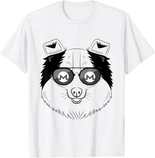 Monero T-Shirt Shetland Sheepdog Wearing Sunglasses Funny