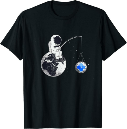 OKB T-Shirt Astronaut Fishing Crypto Currency Moon Hodler