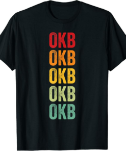 OKB T-Shirt Crypto Rainbow Text Design