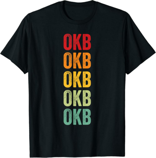 OKB T-Shirt Crypto Rainbow Text Design