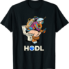 OKB T-Shirt Cryptocurrency Talk HODL Space Man On Toilet