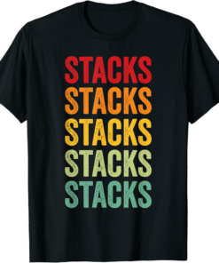 Stacks T-Shirt Crypto Rainbow Text Design