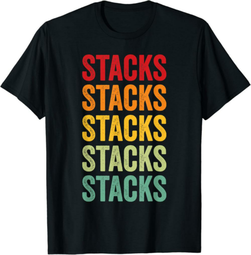 Stacks T-Shirt Crypto Rainbow Text Design