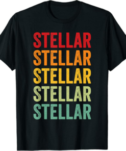 Stellar T-Shirt Crypto Rainbow Text Design
