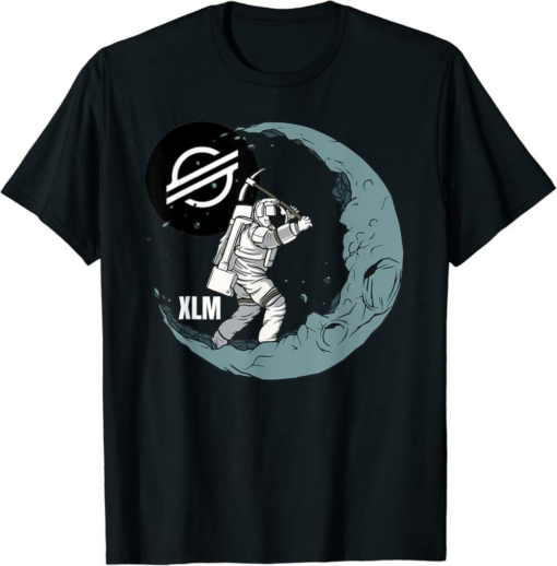 Stellar T-Shirt XLM Moon Miner Crypto Space Man