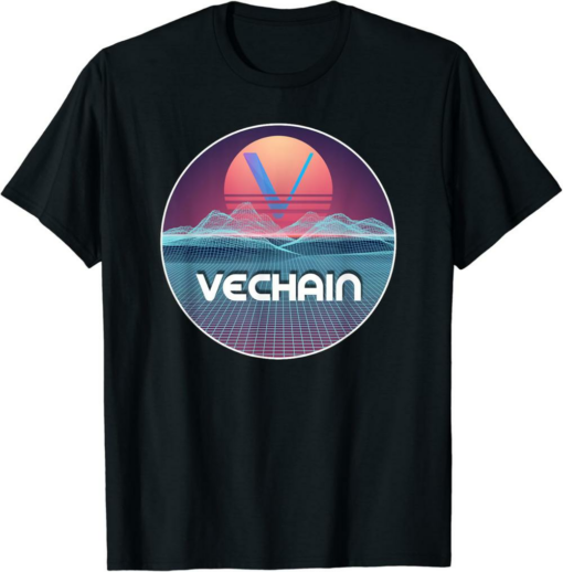 VeChain T-Shirt Cryptocurrency Digital Galaxy Sunset Crypto