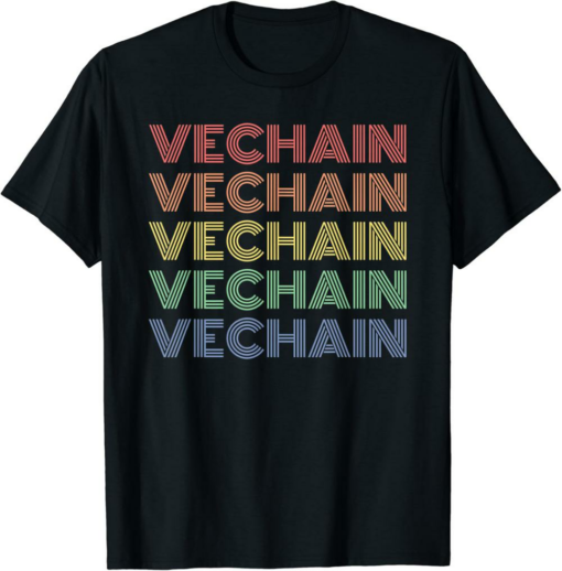 VeChain T-Shirt VET Crypto Colors Text Cryptocurrency