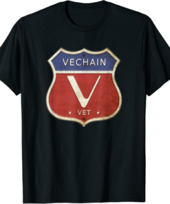 VeChain T-Shirt VET Crypto Logo Road Sign Grunge Vintage