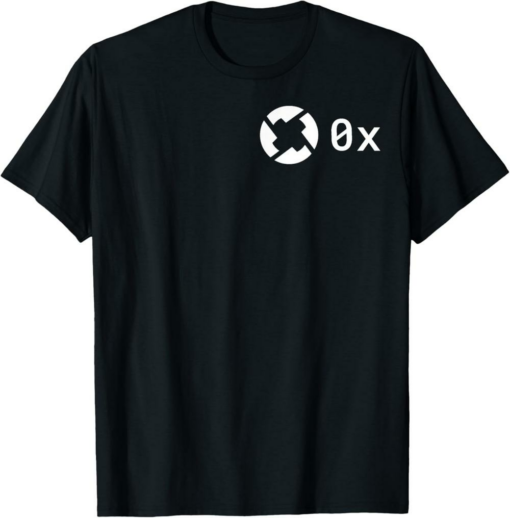 0x T-Shirt HODL Logo ZRX Crypto ETH BTC LTC White Pocket