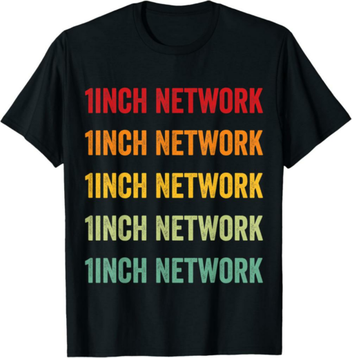 1inch T-Shirt Crypto Rainbow Text Design