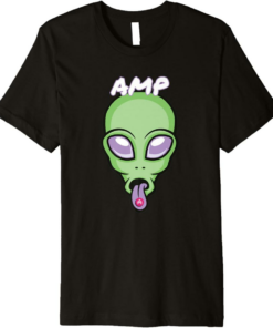 Amp T-Shirt Alien Crypto Cryptocurrency Moon UFO Premium
