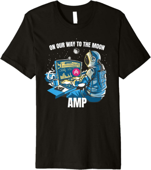 Amp T-Shirt Crypto On Our Way To The Moon Premium