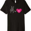 Amp T-Shirt Peace and Crypto Love Heart Cryptocurrency