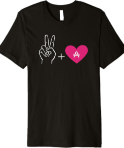 Amp T-Shirt Peace and Crypto Love Heart Cryptocurrency