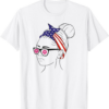 Amp T-Shirt USA Flag Crypto Woman With Glasses
