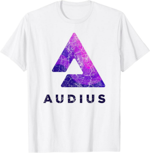 Audius T-Shirt Vintage AUDIO Crypto Distressed Logo