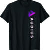 Audius T-Shirt Vintage AUDIO Crypto Distressed Vertical Logo