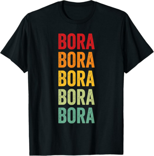 BORA T-Shirt Crypto Rainbow Text Design