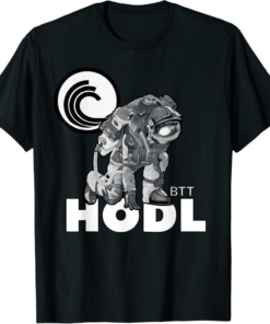 BitTorrent T-Shirt HODL BTT Crypto Moon Man Astronaut