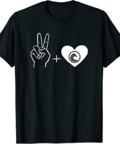 BitTorrent T-Shirt Peace And BTT Crypto Love Heart