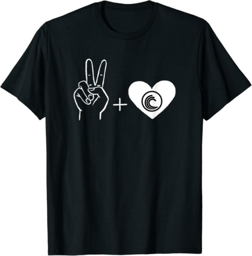 BitTorrent T-Shirt Peace And BTT Crypto Love Heart