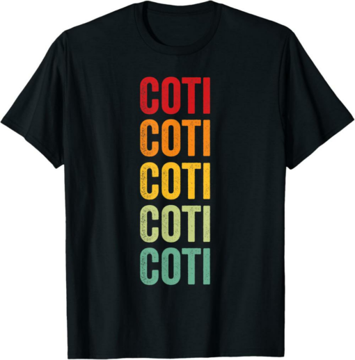 COTI T-Shirt Crypto Rainbow Text Design