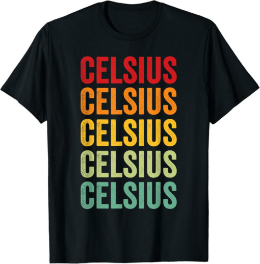 Celsius T-Shirt Crypto Rainbow Text Design