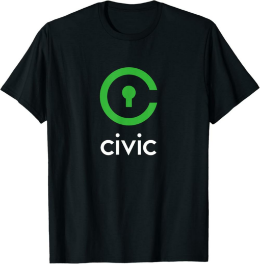 Civic T-Shirt CVC Project Logo Cryptocurrency Blockchain