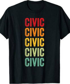 Civic T-Shirt Crypto Rainbow Text Design
