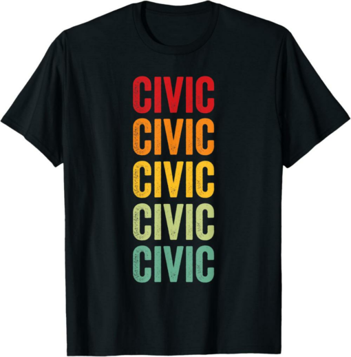 Civic T-Shirt Crypto Rainbow Text Design