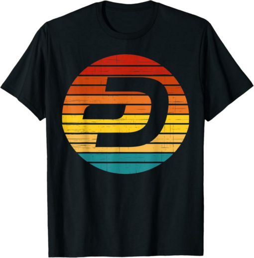 Dash T-Shirt Crypto Vintage Retro Sunset Design 60s 70s