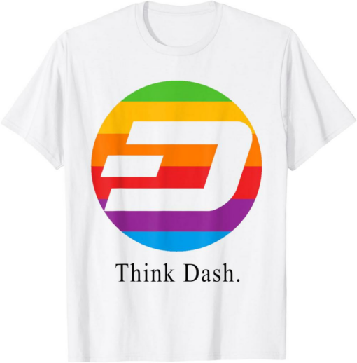 Dash T-Shirt Think Cash Crypto-currency Internet Money Meme