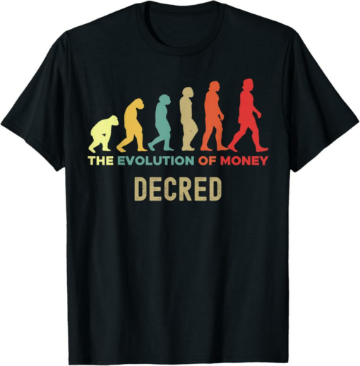 Decred T-Shirt Crypto The Evolution of Money Caveman