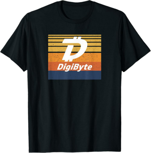 DigiByte T-Shirt Crypto Block Sunset DGB Cryptocurrency