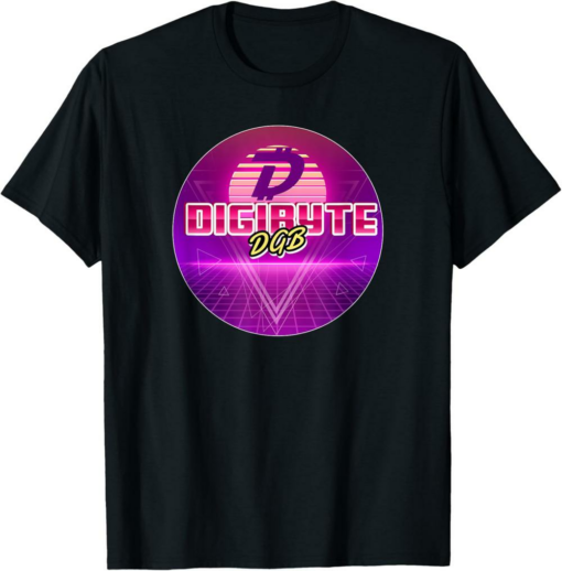 DigiByte T-Shirt Crypto Cyberpunk 80’s Vintage Retro