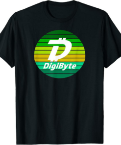 DigiByte T-Shirt Crypto Green Sunset DGB Cryptocurrency