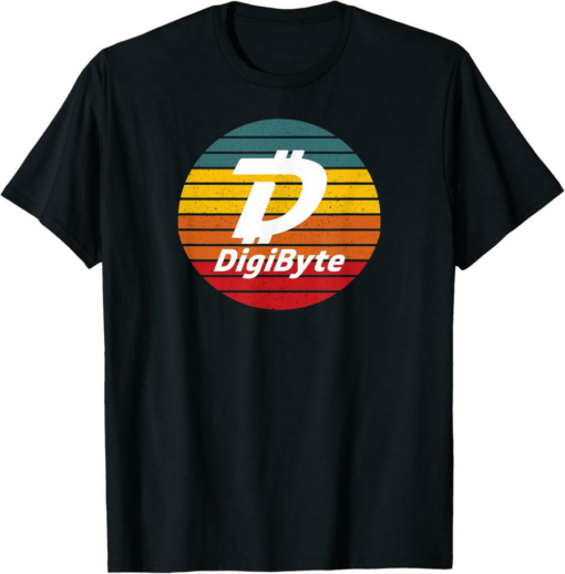 DigiByte T-Shirt Crypto Grunge Sunset DGB Bright