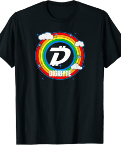 DigiByte T-Shirt Crypto Rainbow Colors DGB Cryptocurrency